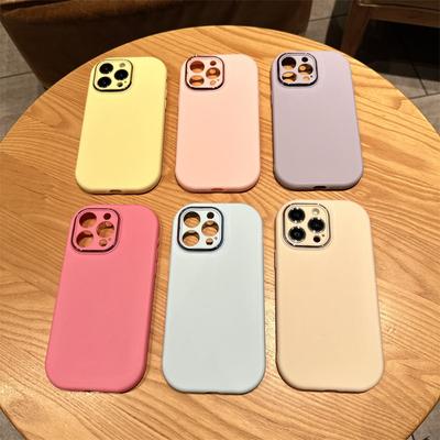 Simple Solid Color Soft Silicone Liquid Case for iPhone 15 Pro Max 14 Plus 13 12 Pro 11 8Plus 7 SE 2020 All-inclusive Anti-drop Cover