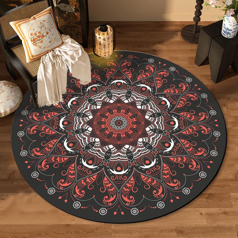 Tree Of Life Round Area Rug Soft Velvet Bath Mat Living Room Sofa Coffee Table Bedroom Bedside Floor Mat