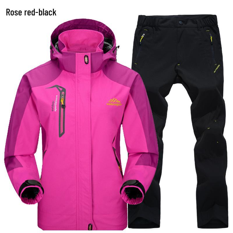 Outdoor Windbreaker Pants and Jacket Set for Men and Women - Windproof, Waterproof, Ideal for Spring/Autumn Hiking