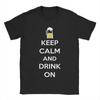 Men's T-Shirt Keep Calm and Drink On Casual Cotton Tee Shirt Short Sleeve T Shirts O Neck Tops Big Size