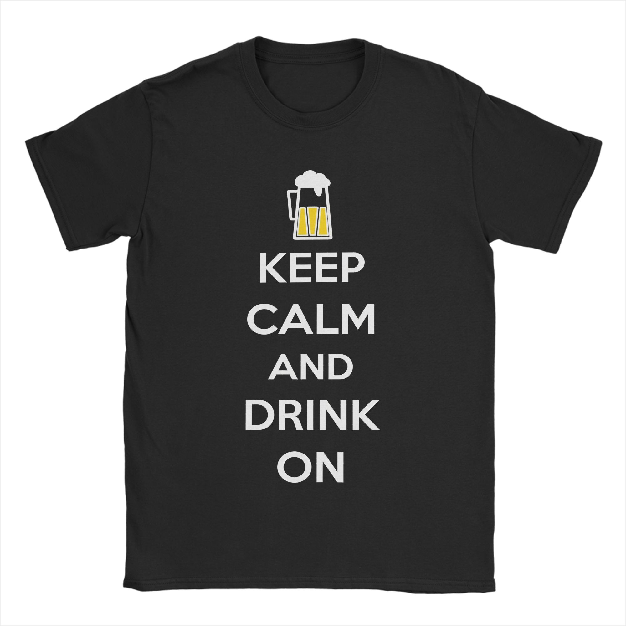 

Men s T-Shirt Keep Calm and Drink On Casual Cotton Tee Shirt Short Sleeve T Shirts O Neck Tops Big Size 5XL різнокольоровий