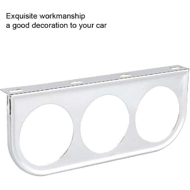 Gauge Holder,52mm/2in 3-Hole Triple Instrument Panel Shell Gauge Mounting Bracket Car Dashboard Meter Iron Holder(Silver) Gauge Bracket