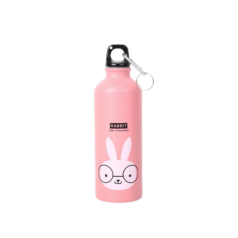 

Lovely Animal Outdoor Aluminium Sports Water Bottle for Cycling Camping Hiking Beach School Kids Water Bottle with Handheld Ring 500ml