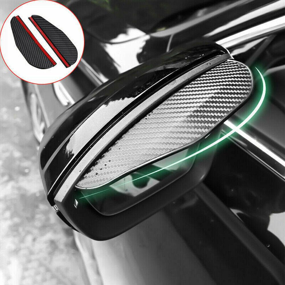 2x Carbon Fiber Car Rear View Mirror Rain Visor Guard Sticker Auto Accessories