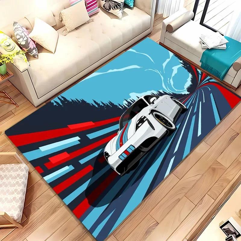 Classic Racing Car Artwork Carpet 3D HD Printed for Living Room Bedroom Mat Sofa Doormat Floor Rug Anti-slip Decor Alfombra Gift
