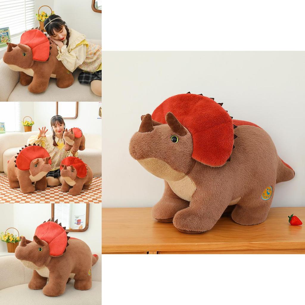 Adorable Triceratops Plush Toy Soft Dinosaur Stuffed Animal For Kids And Girls