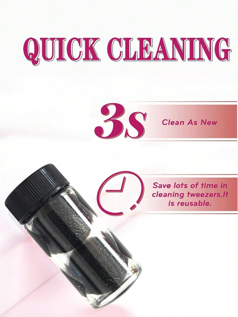 1 Bottle Tweezer Cleaner Eyelash Extensions Tool Tweezer Cleaning Sponge Balls Without Residue Increase Friction Liquid Glue Remover Cleaning Tool