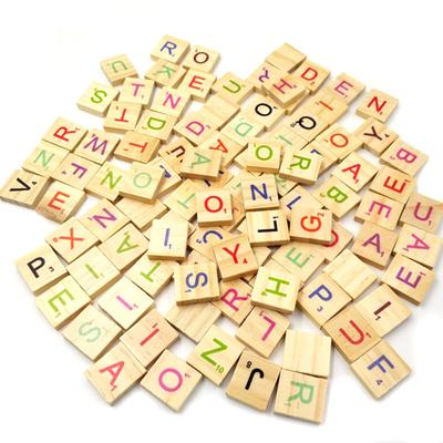 Fantastik Ahşap Harf Alfabe Scrabble Sayı İngilizce Kelimeler Çocuklar İçin Eğitici Oyuncak 100 Adet