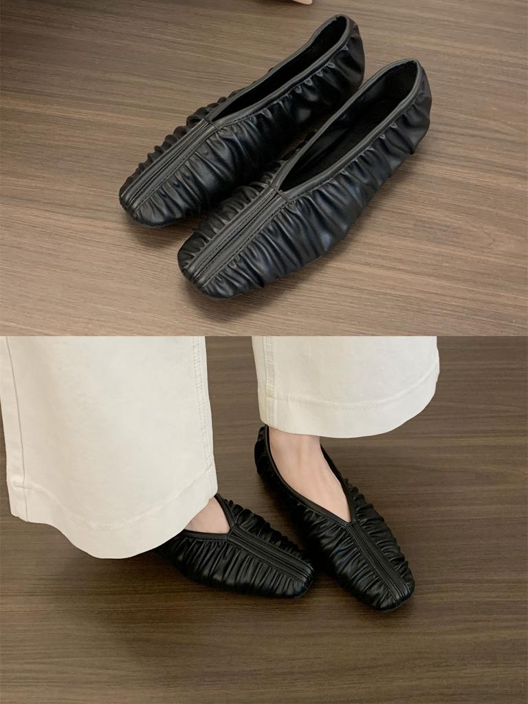 Pleated Ballet Flats For Women Dancing Shoes Comfort Ballet Shoes Female Casual Daily Loafers Moccasins Femme Zapatos De Mujer