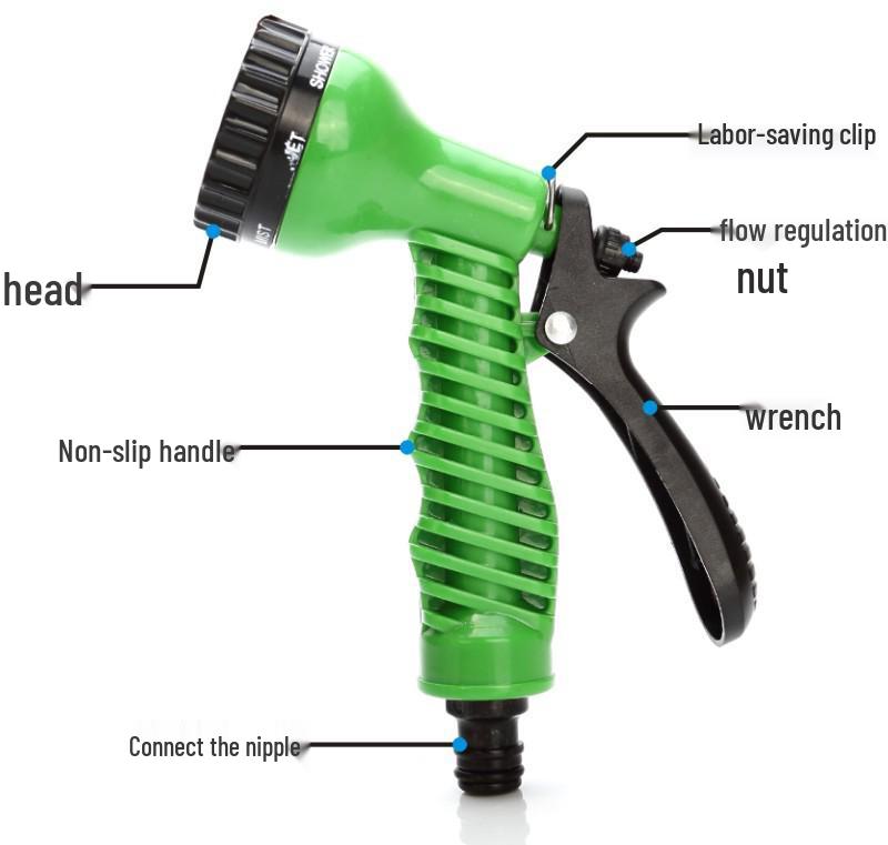 Multifunctional Plastic Garden Sprinkler Gun: Flower, Vegetable Watering & Car Wash Nozzle
