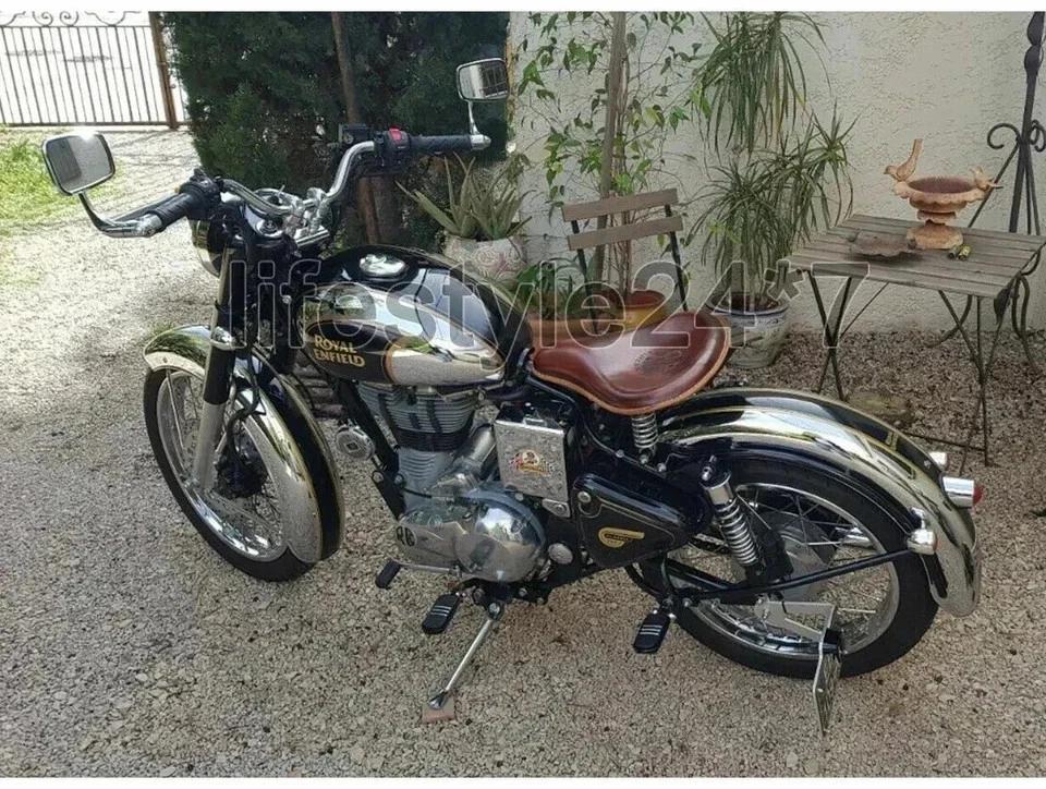 Fit For Royal Enfield Classic 350cc 500cc Front and Rear Leather Seat Brown