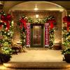 Christmas Decorations Plaid Door Curtain Bunting Hanging Party Atmosphere Banner