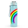 1 szt. Jasny Gradientowy Tęczowy Artystyczny Druk Krzywej 750 ml Kolorowa Plastikowa Butelka na Wodę Sportową Szczelna Pokrywka z Klapką i Słomką Odpowiednia do Sportu, Biura, Domu