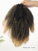Synthetic Wig 12-inch Short Ponytail Afro Puff Kinky Curly Drawstring Ponytail Clip In Hair Extensions Natural Hairpiece Pony Tail For Women
