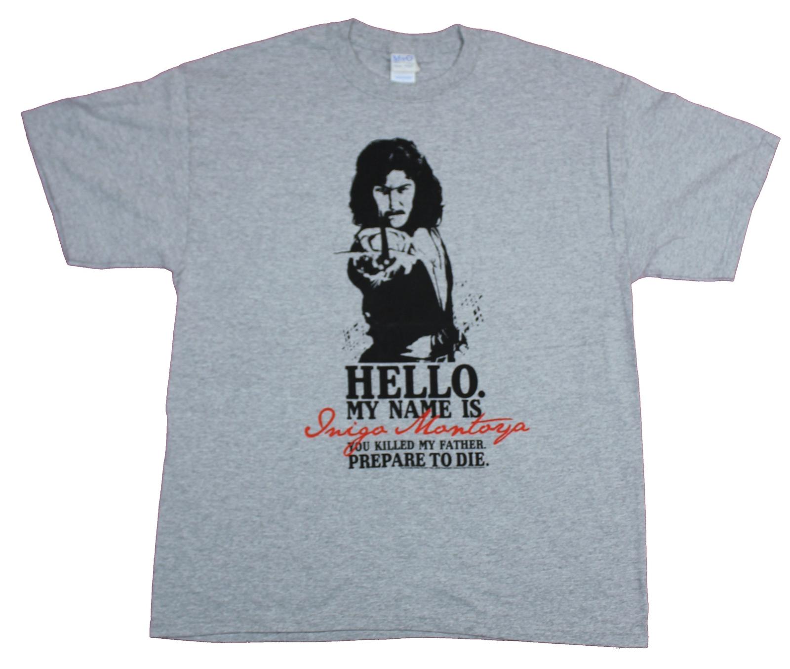 The Princess Bride Adult New T-Shirt - Hello My Name Is Inigo Prepare to Die M