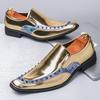 Luxury Brand Designer Fashion Men Gold Black Rivet Slip On Casual Shoes Formal Wedding Dress Homecoming Footwear Zapatos Hombre