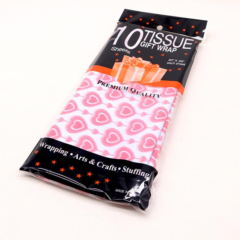 10Pcs Heart Tissue Paper for Handmade Craft Paper Diy Flowers Wrapping Gift Packing Paper Valentine's Day Wedding Party Supply