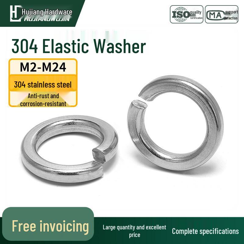 304/316 Stainless Steel Elastic Spring Washer, GB93, Sizes M2-M30