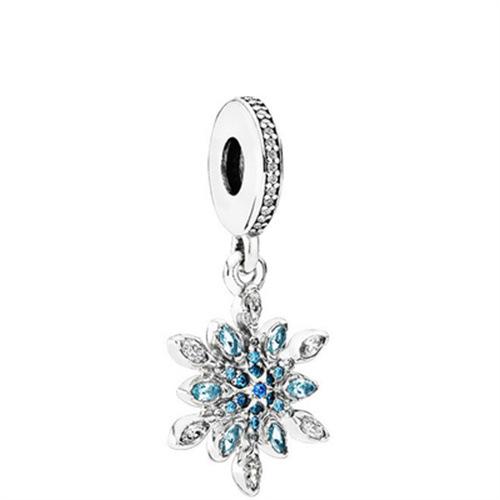 Bracelet Blue Transparent Shining Round String Mother'S Day Beaded Pendant Silver Plated Bracelet Bracelet Loose Beads