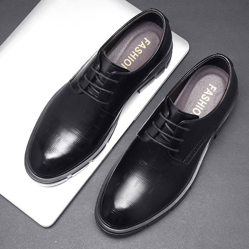 Heighten 8/10CM Man Platform High Heel Shoes Black Dress Man Formal Office Leather Shoes for Men Elegant Business Elevator Shoes