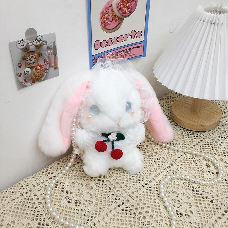 J wind Lolita rabbit bag, doll student plush bag cartoon cute shoulder messenger bag female
