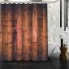 Aangepast Het oude hout, kleurrijk hout Douchegordijn Waterdicht Polyester Stof Aangepast Badkamergordijn Haken