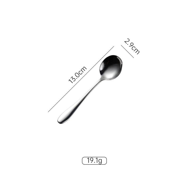 1012 series stainless steel round spoon tip spoon multi-specification western tableware knife fork spoon 410 gift dessert spoon