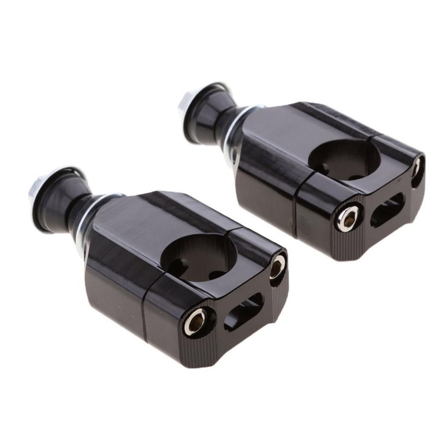 Pair 1 1/8" 28mm Universal CNC Motorcycle Handlebar Mount  Riser Clamp BLACK BIN