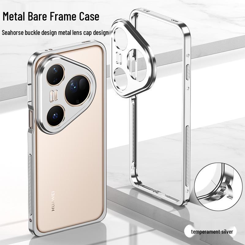 Sea Horse Buckle Ultra Metal Drop-proof Heat Dissipation Supercar Frame with Lens Protection Mobile Phone Case Huawei Pura 80 Pro+