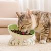 Non-Slip Ceramic Cat Bowl Diagonal High Foot Drinking Bowl  Cervical Vertebra Protection