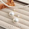 French Retro Diamond-encrusted Pearl Pendant Earrings, High-end Sense, Simple Temperament Earrings, Light Luxury and Gentle Niche Earrings for Women