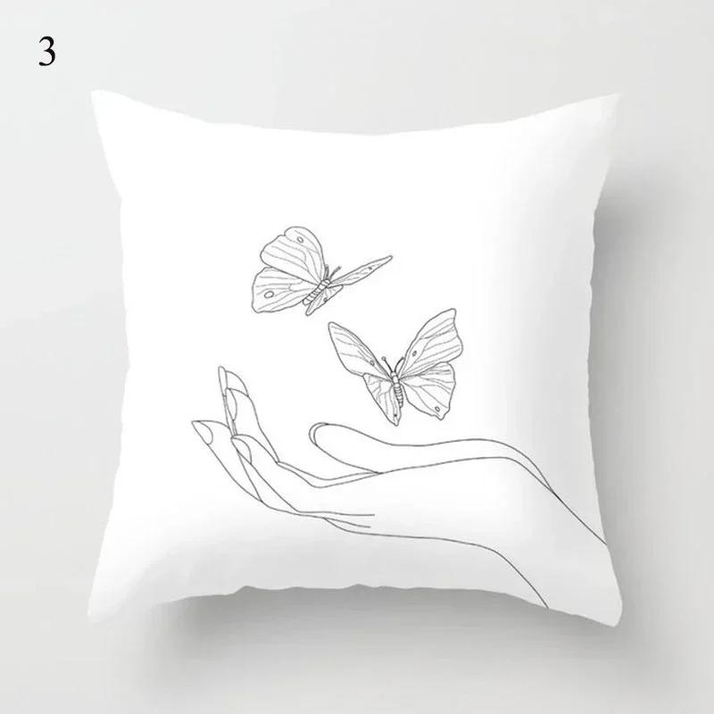 Black and White Geometric Cushion Cover Pillowcase Home Decoration Suitable for Bedroom Sofa Car