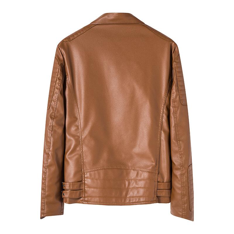 Autumn and Winter Men's Leather Jacket Leather Jacket Locomotive PU Leather Velvet Casual Handsome Jacket