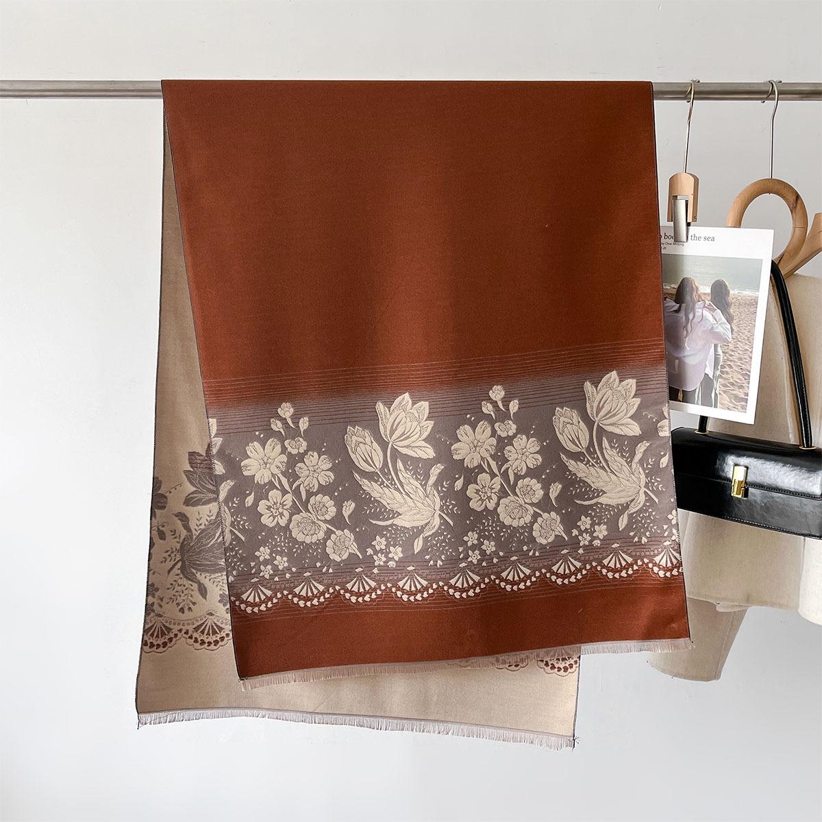 

Женский простой шарф Роскошная мода Толстый двусторонний платок Бандана Шейный платок Имитация кашемира Шаль Bufandas Foulard Femme 66X186Cm