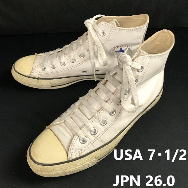 Converse 6X 05 06 02 High Cut Leather Sneakers 7.5 26 White