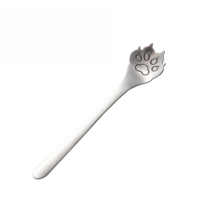 Cat Paw Spoon Stainless Steel Coffee Spoons Teaspoon Bar Kitchen Stirring Spoon