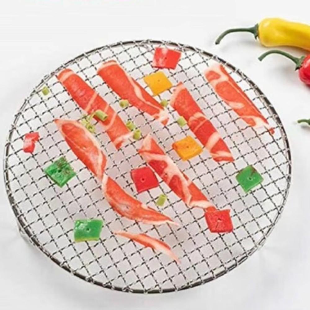 Round Shape BBQ Net Stainless Steel Air Fryer Rack Grilling Mat Baking Rack  Oven Use