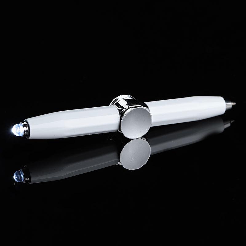 Creative Luminous Multifunction Spinner Pen with LED Light – Writable Decompression Ballpoint.