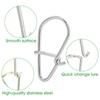 100pcs/set Gourd Stainless Steel Fishing Hanging Snap Oval Split Rings Fast Lock Connector High Quality Barrel Swivel Tackle