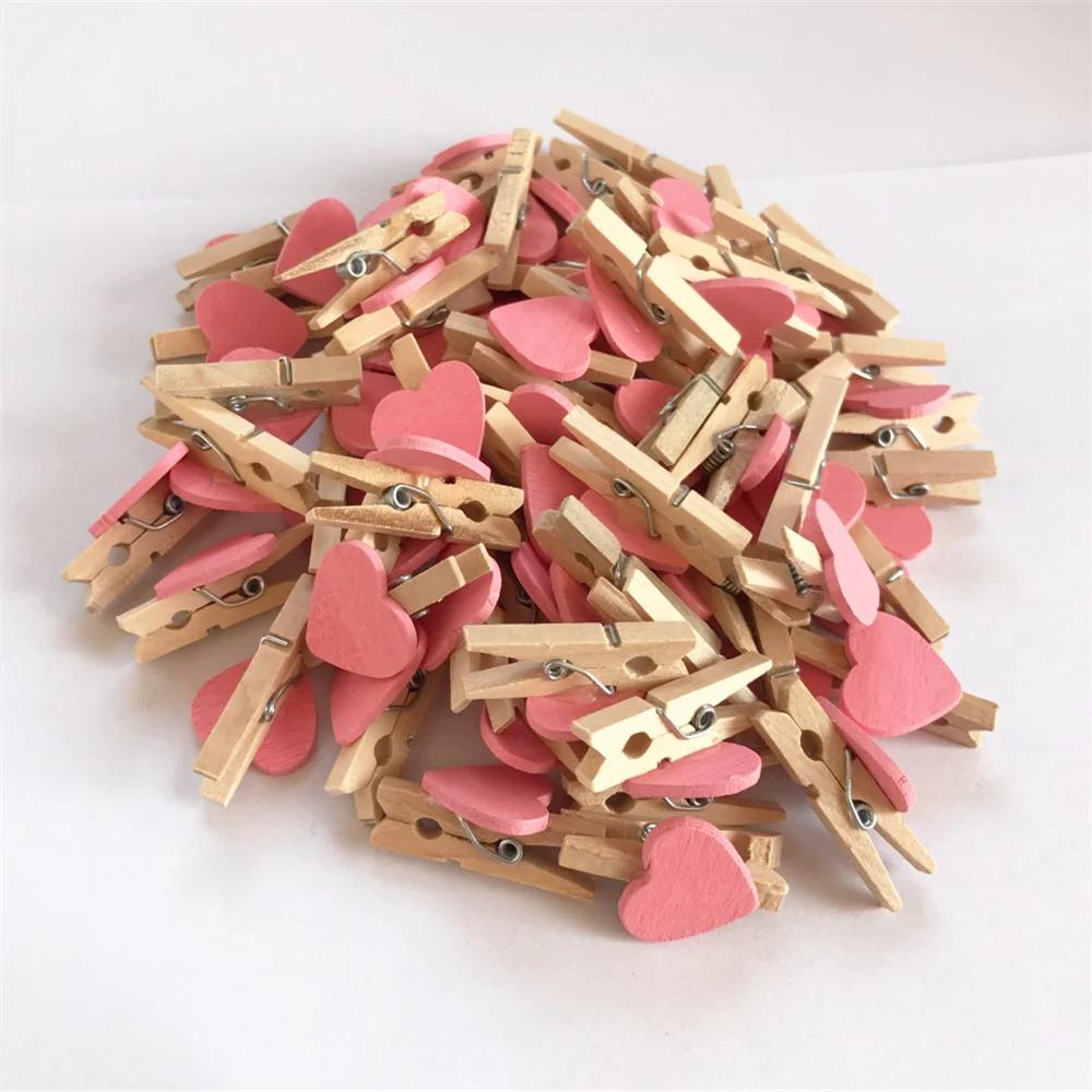 2024 neue 50 Teile/satz Holz Clips Liebe Herz Pegs Wäscheklammer DIY Nette Hochzeit Dekoration Handwerk Pegs Wäscheklammer