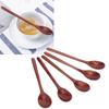 5Pcs Practical Soup Spoon Solid Wood Stirring Spoon Hand Wash Food Spoon  Food Mixing