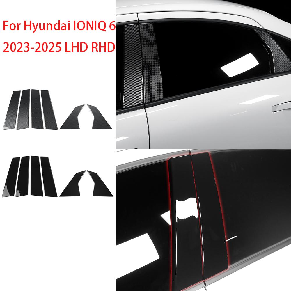 For Hyundai IONIQ 6 2023-2025 LHD RHD Exterior Window BC Pillar Decorative Cover Trim Moulding Car Modification Accessories
