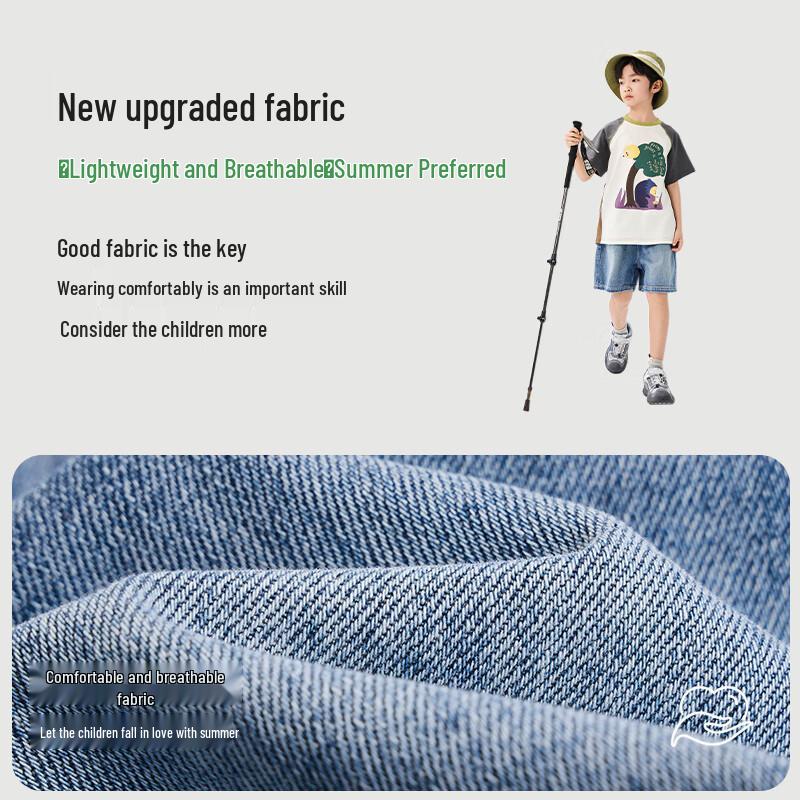 EBAER Boys' Summer Denim Cargo Shorts