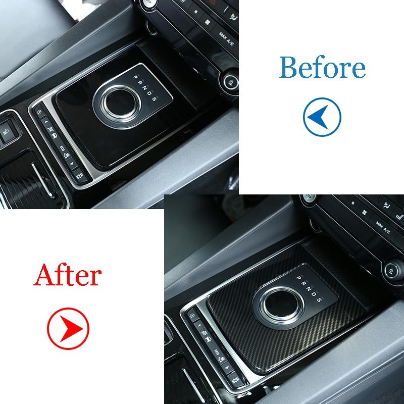 For Jaguar F-Pace X761 XE X760 XF X260 Car ABS Central Console Gear Shift Frame Cover Trim Carbon Fiber Accessories