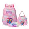 Three-Piece Kpop Demon Hunter Girl Color School Bag Lunch Bag Pencil Case Set Gift Box