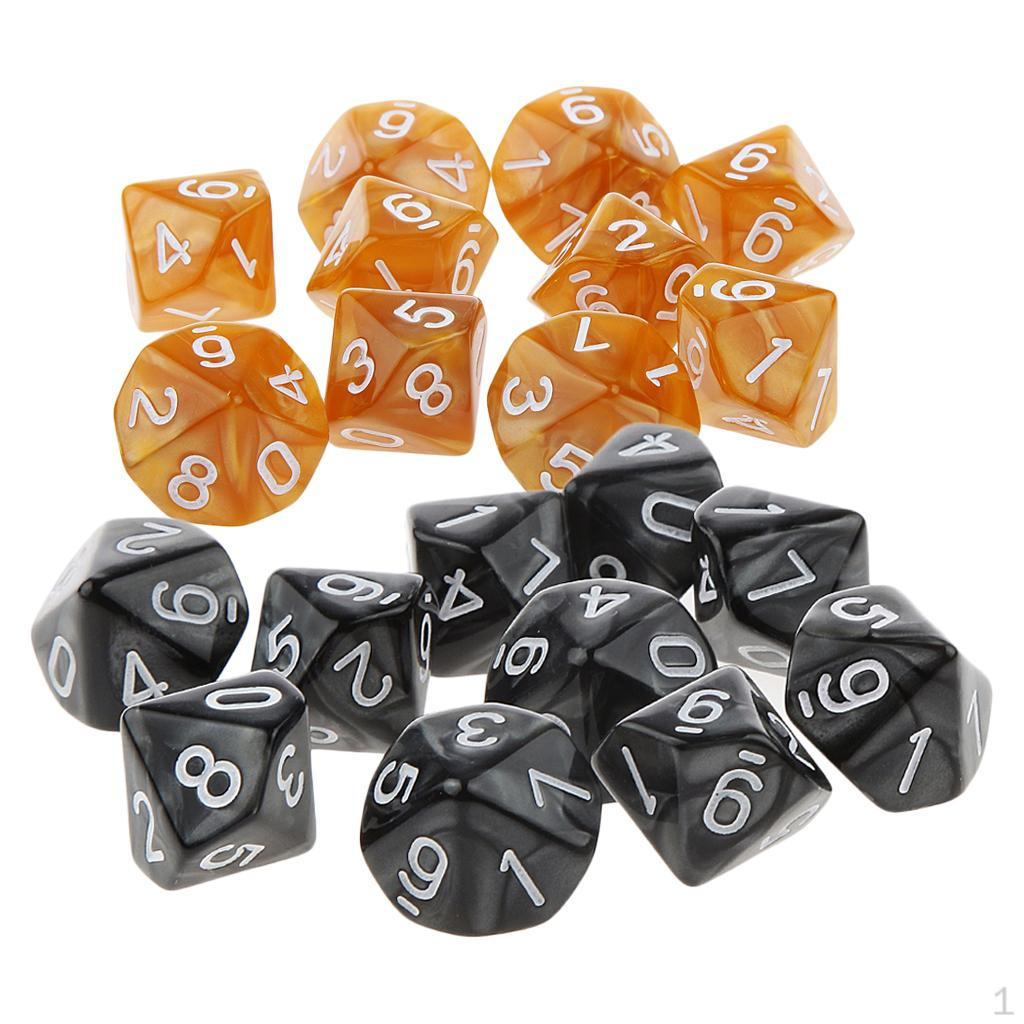 10 Pieces Of Acrylic Sided D10 Game For Board Games