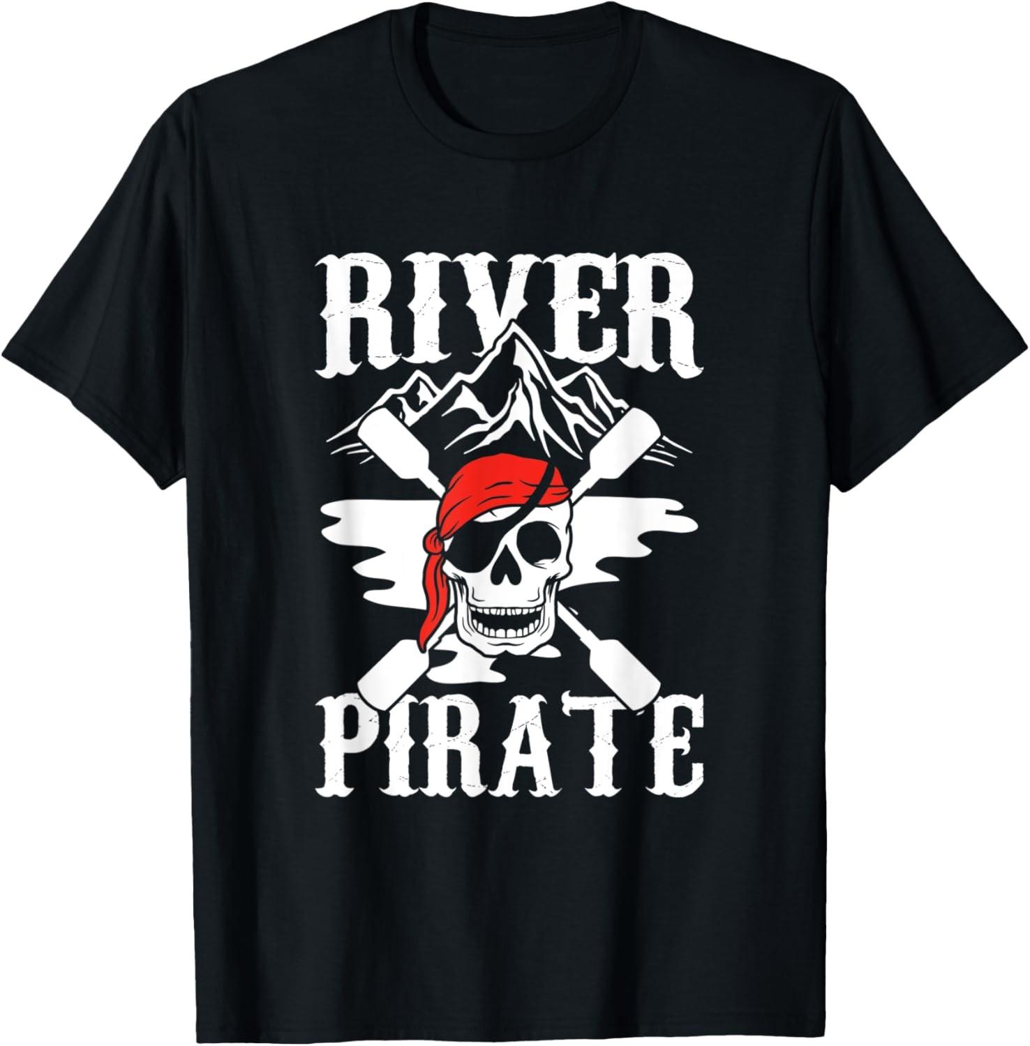 River Pirate Kayaking Humor Kayak Captain Funny Kayaker T-Shirt S разноцветный