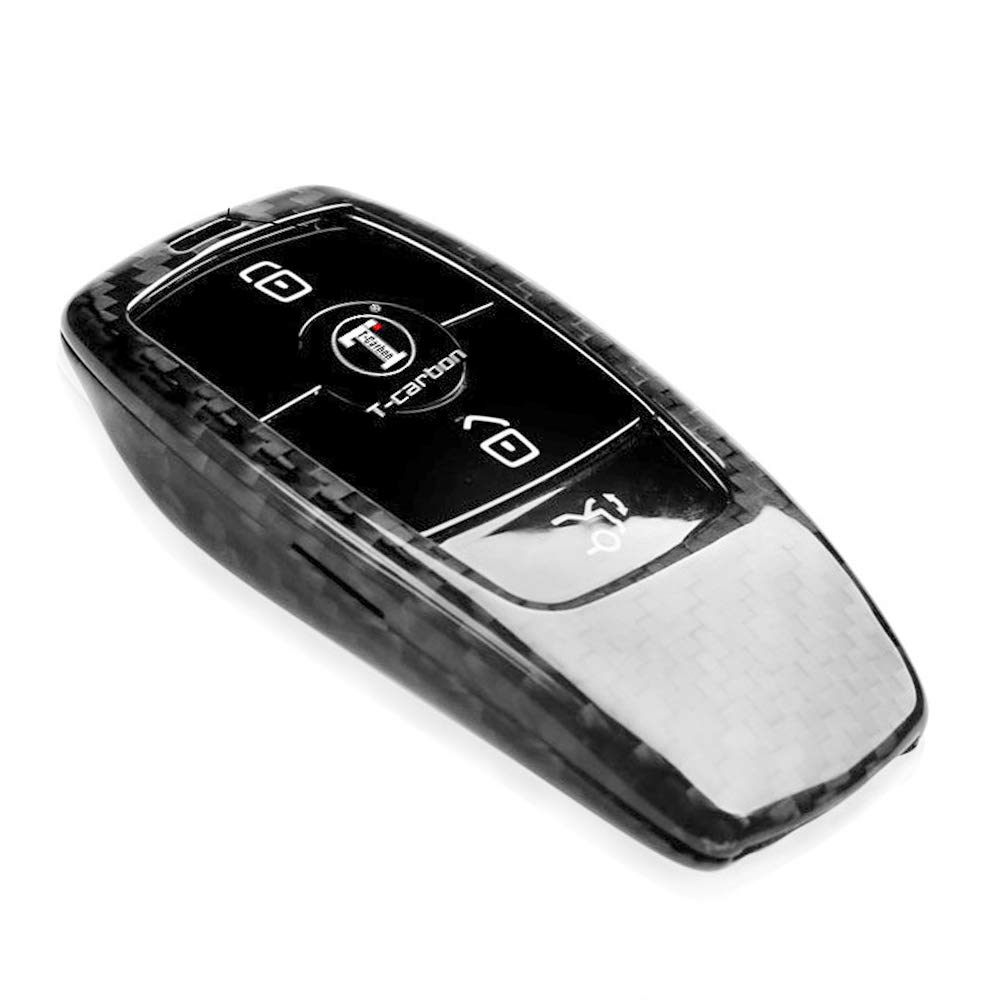 Mercedes-Benz E-Class Real Carbon Luxury Smart Key Case Key Cover W213 E200 E220d E250 E300 E400 (Black)