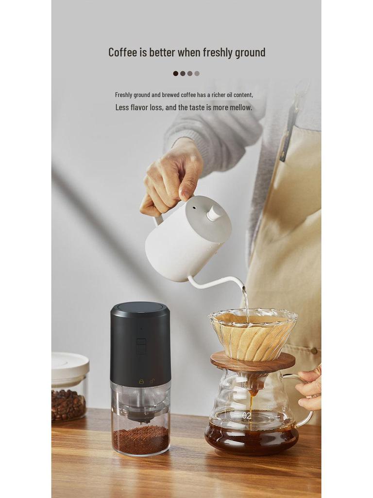 Portable Electric Coffee Bean Grinder - Compact Hand-Crank Mill for Home and Travel