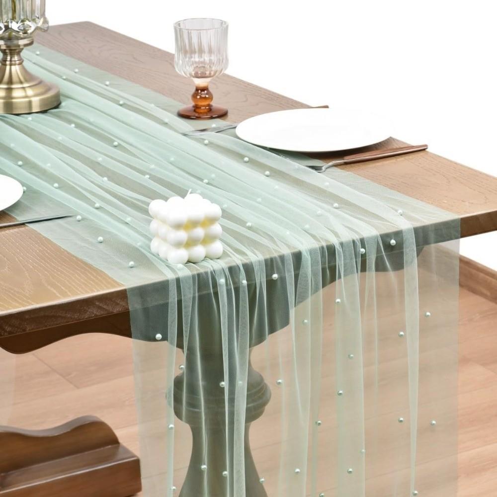 Semi Transparent Table Flag 0.75*3M Table Runner Wedding Arch Drapes Baby Shower